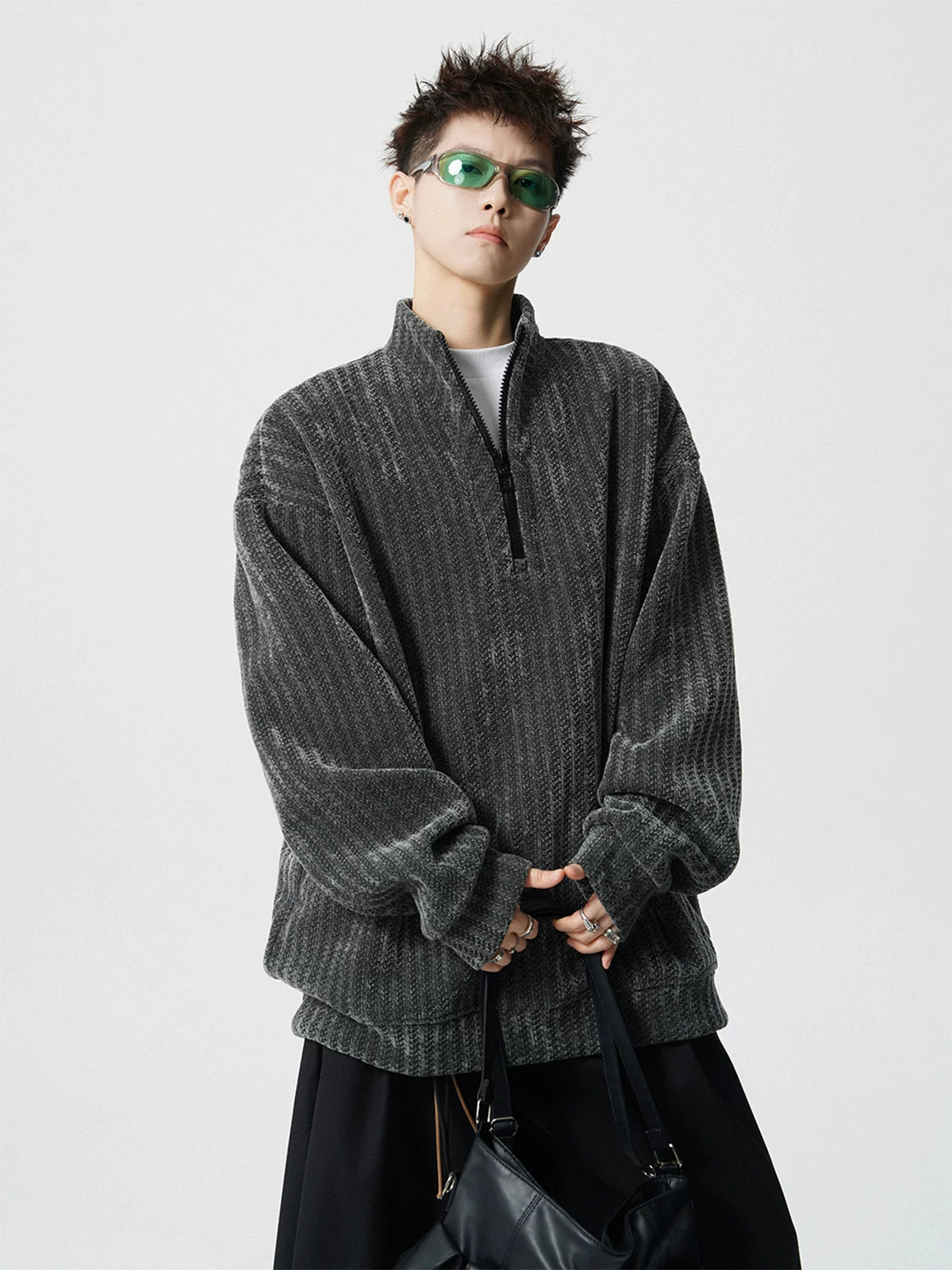 Pixel Weave Half-Zip Pullover