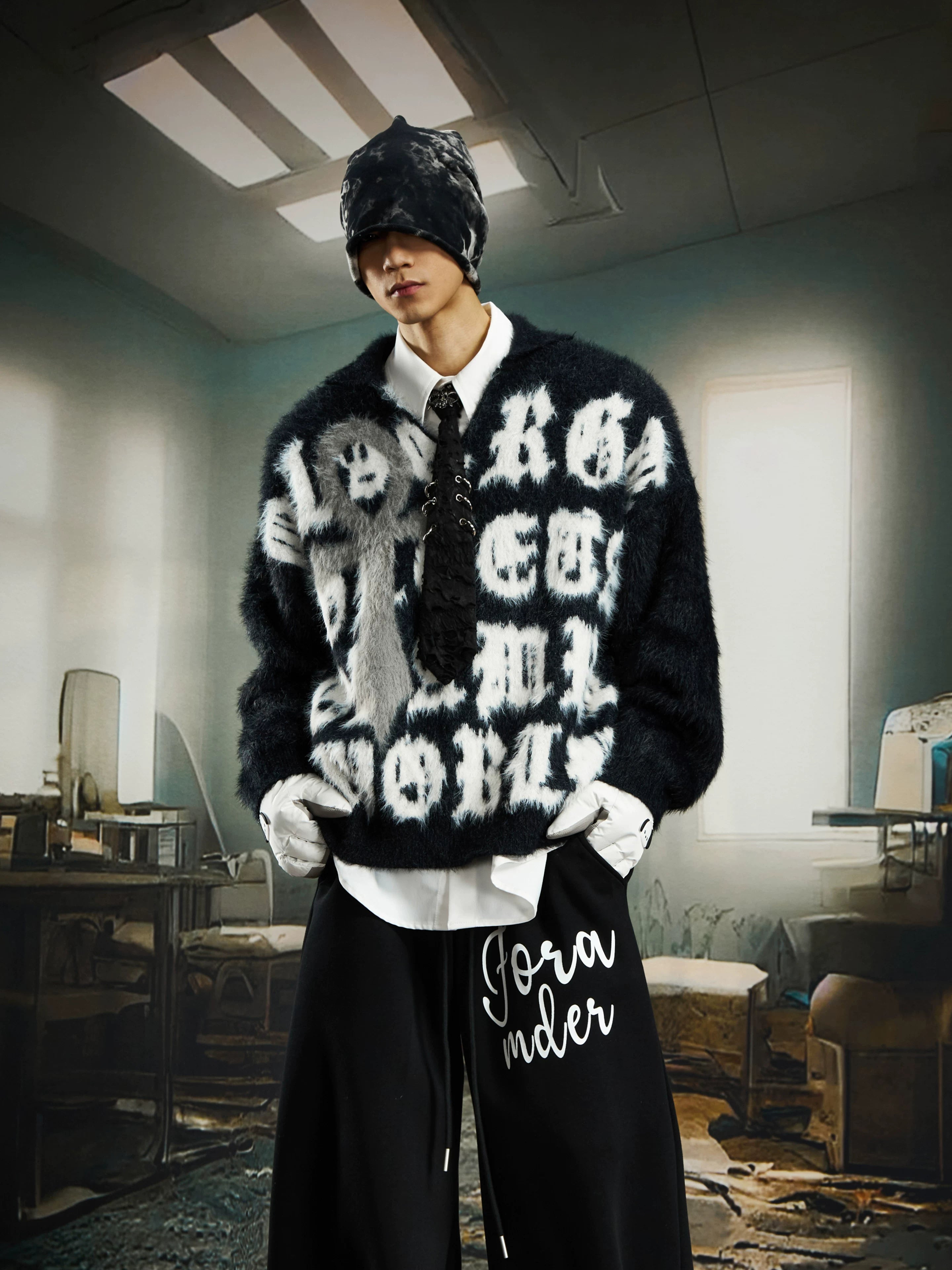 Abyss Gospel Fuzzy Cross Sweater