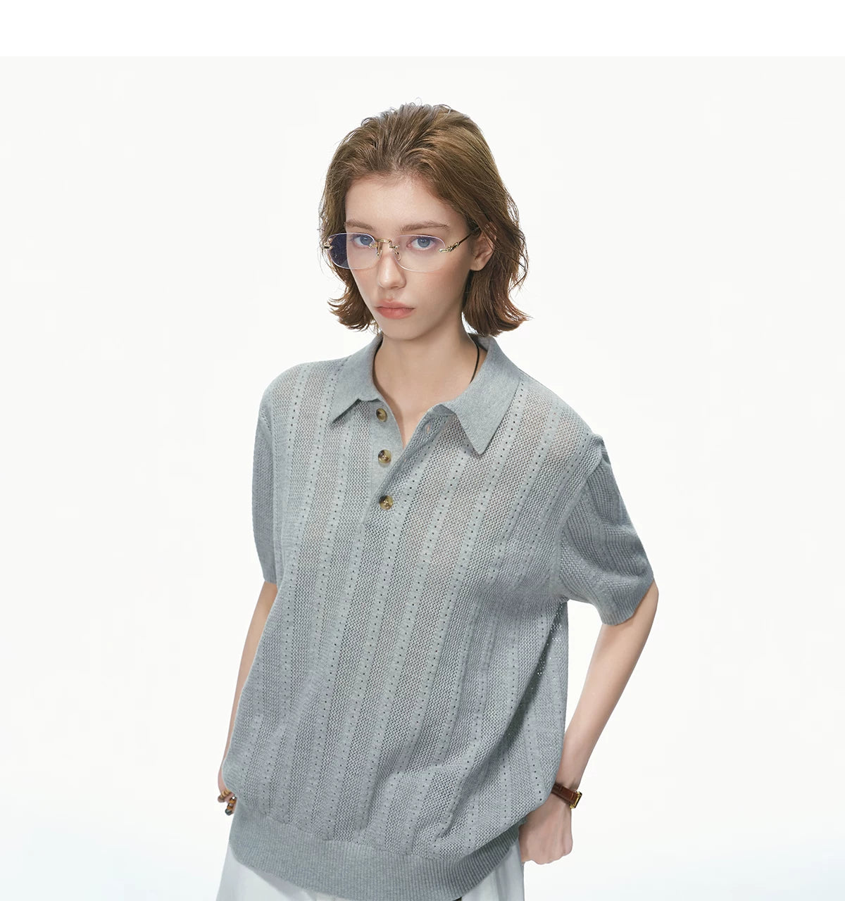 Breezeweave Pointelle Knit Polo