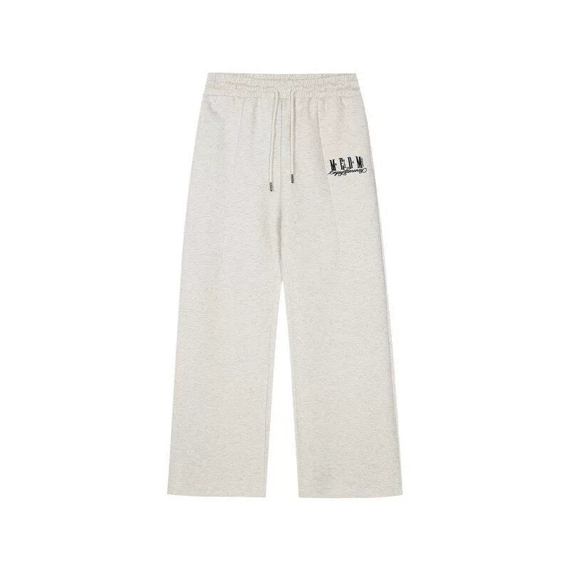Logo Embroidered Wide-Leg Drawstring Sweatpants