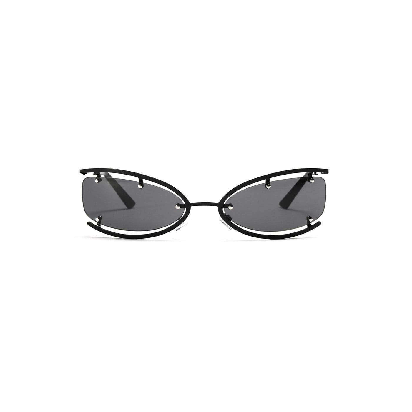 Rimless Rectangle Metal Slim Sunglasses