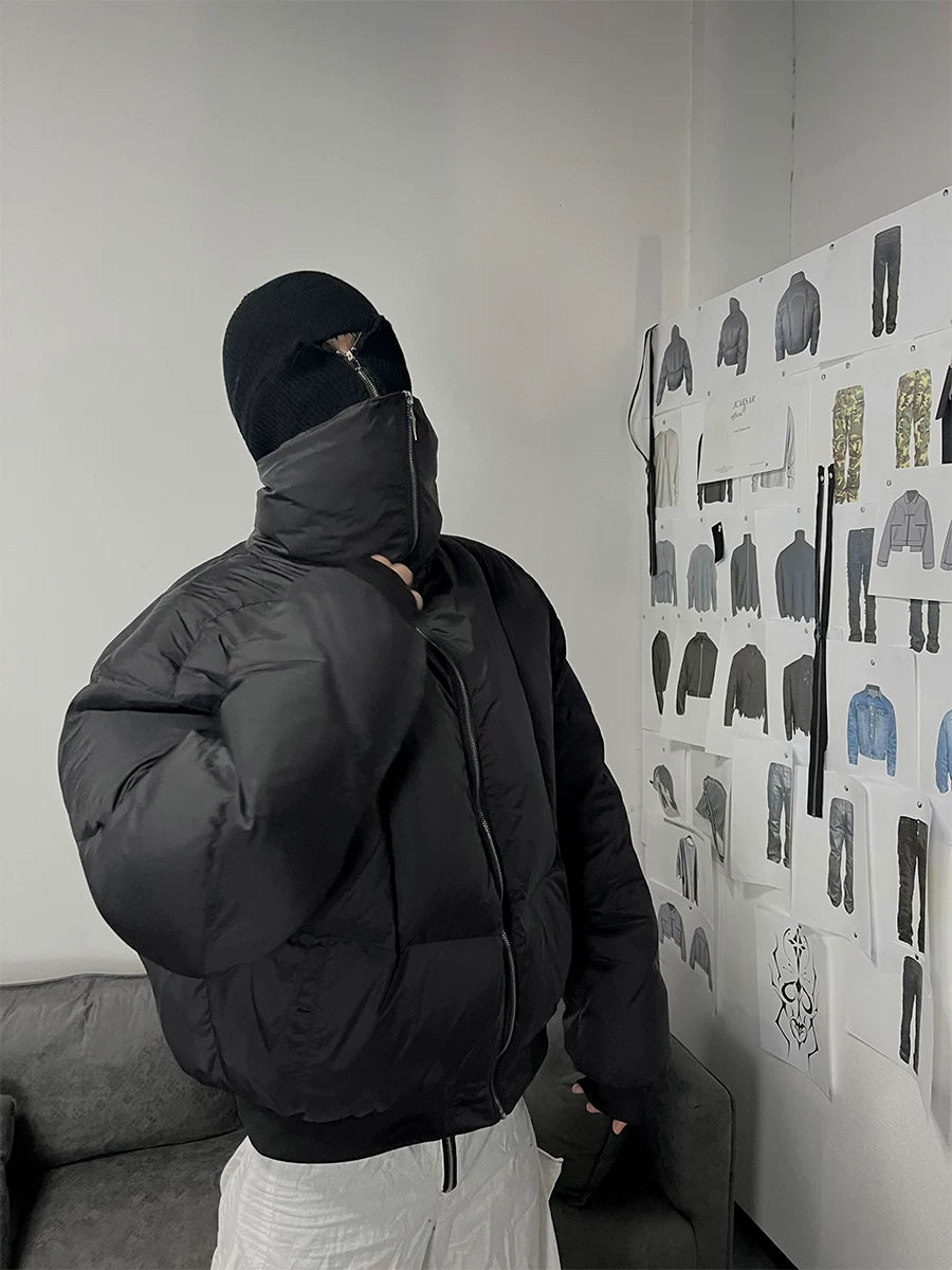 High Collar Zip Oversized Puffer Bomber Jacket