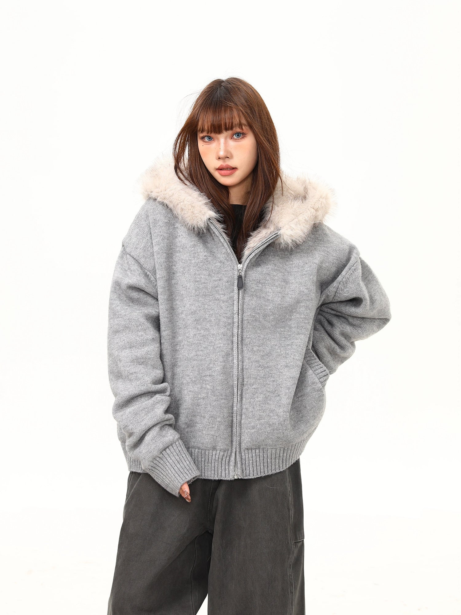 Frostbite Plush Knit Hoodie Jacket