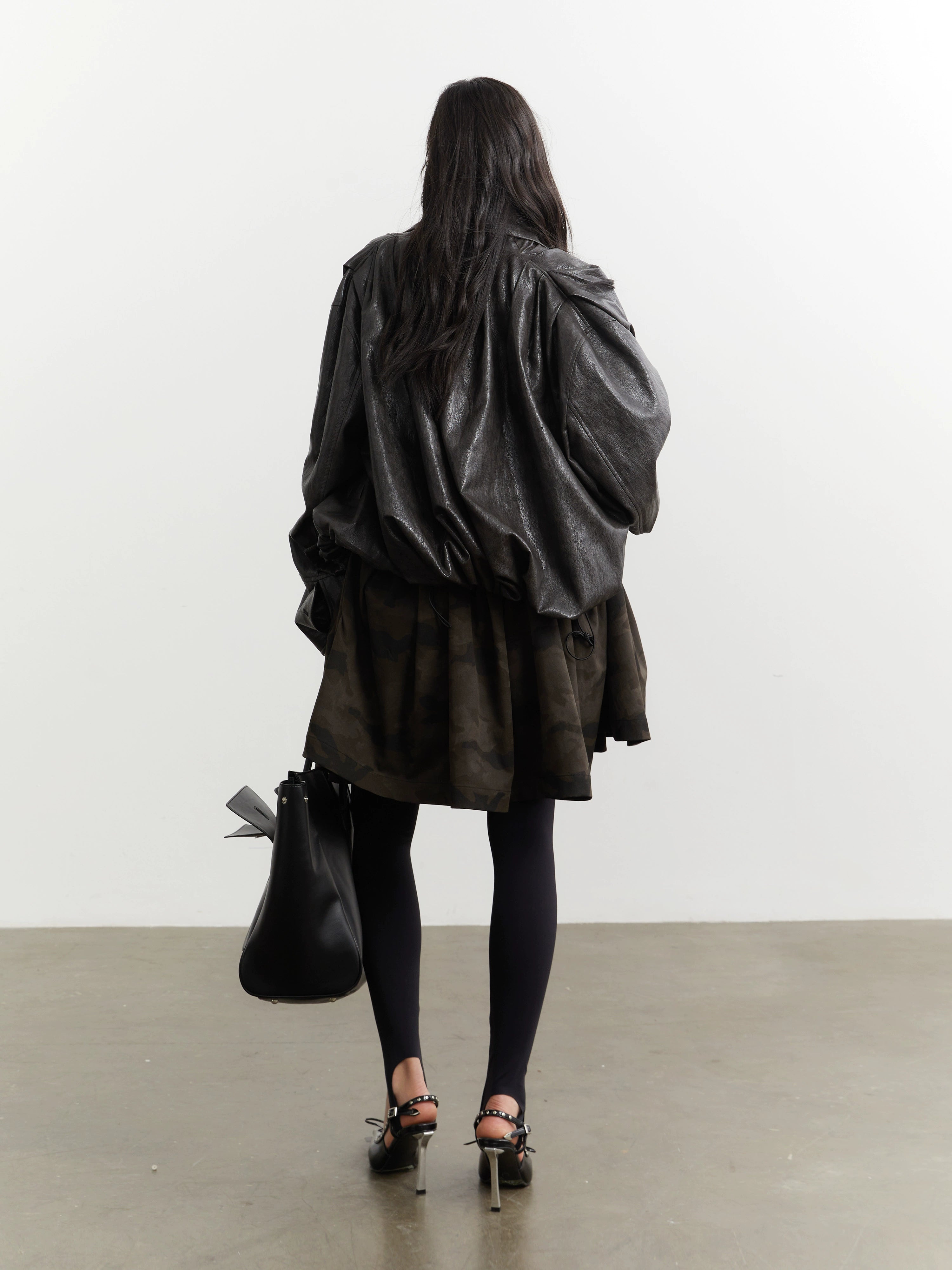 Eclipse Veil Sculpted Leather Jacket