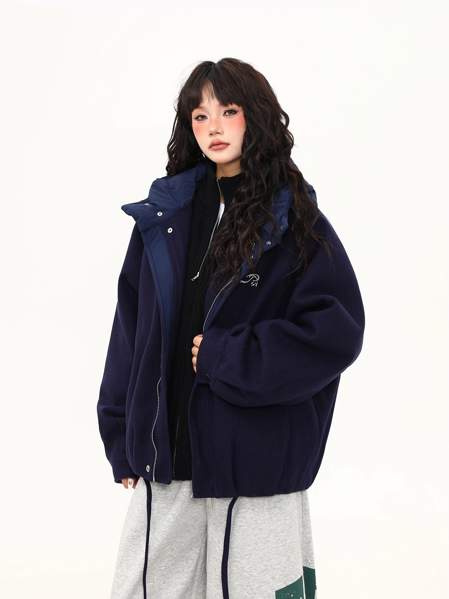 Midnight Harbor Dual-Layer Hooded Jacket