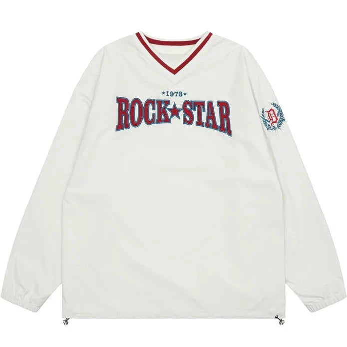 Rock Star Varsity Anorak Pullover