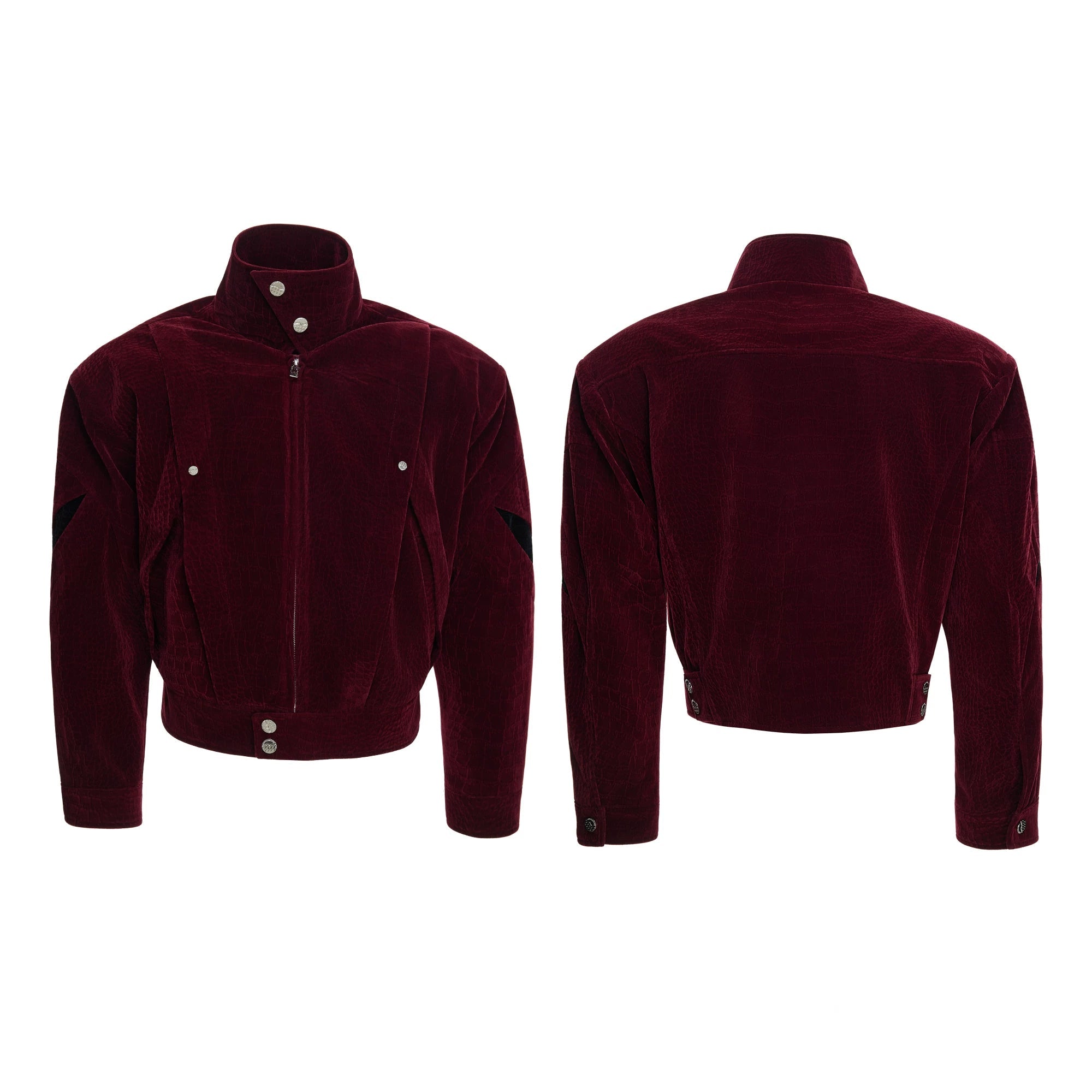 Crimson & Onyx Regent Velvet Moto Blouson