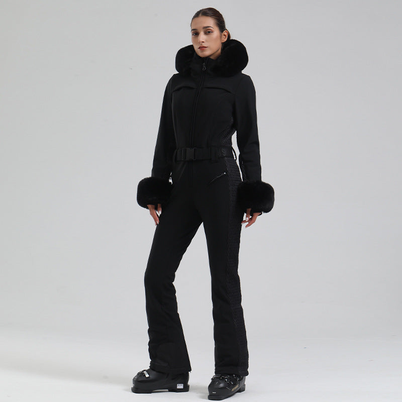 Alpine Luxe Fur-Trim Ski Suit