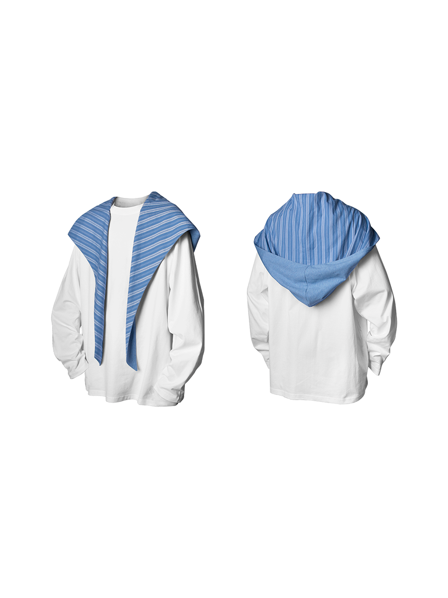 Layered Sail Collar Oversized Sweatshirt