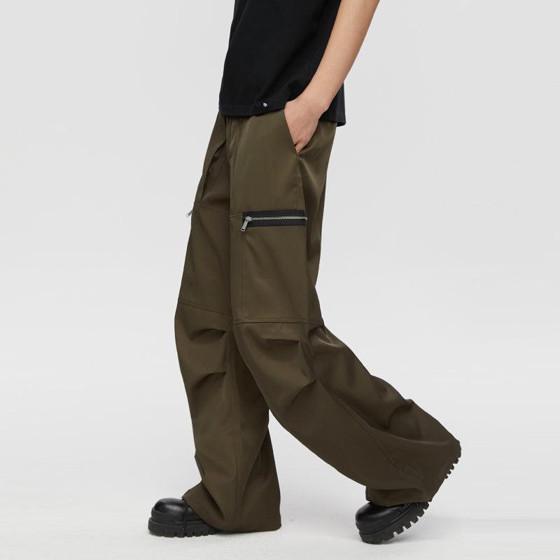 Pleated Pants with Zipped Pockets - chiclara