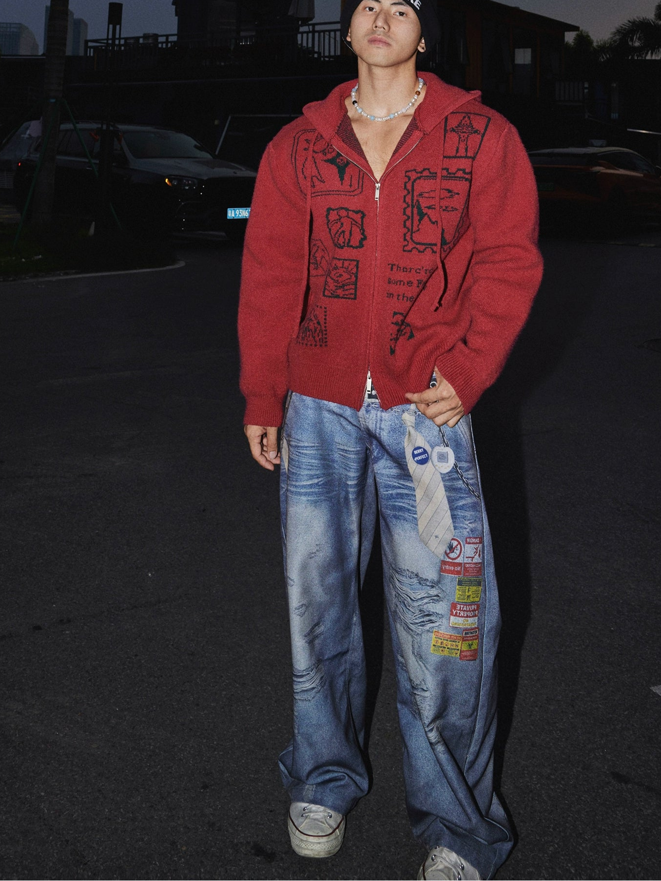 Urban Sketch Ruby Zip Hoodie