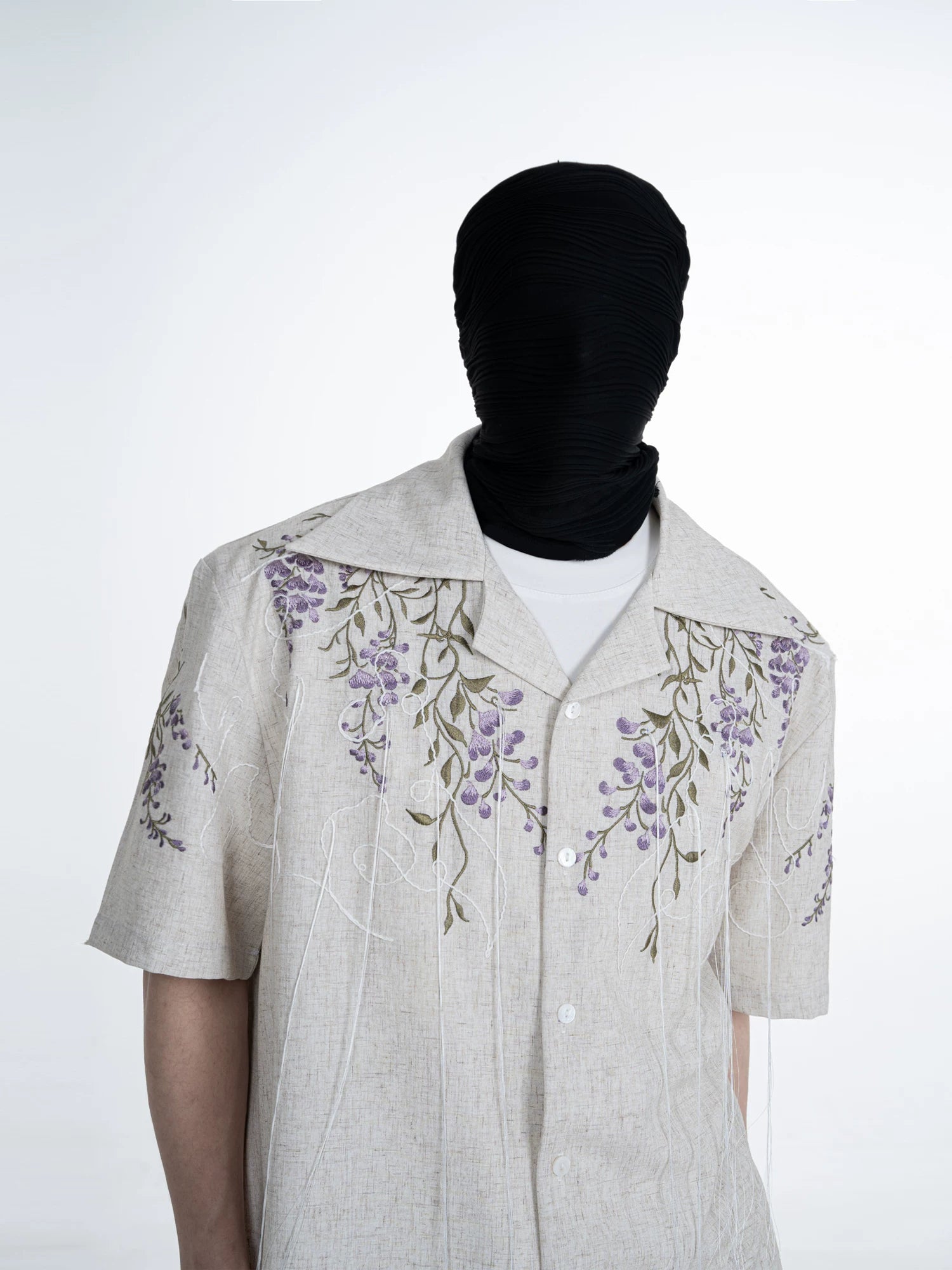 Wisteria Cascade Linen Camp Shirt