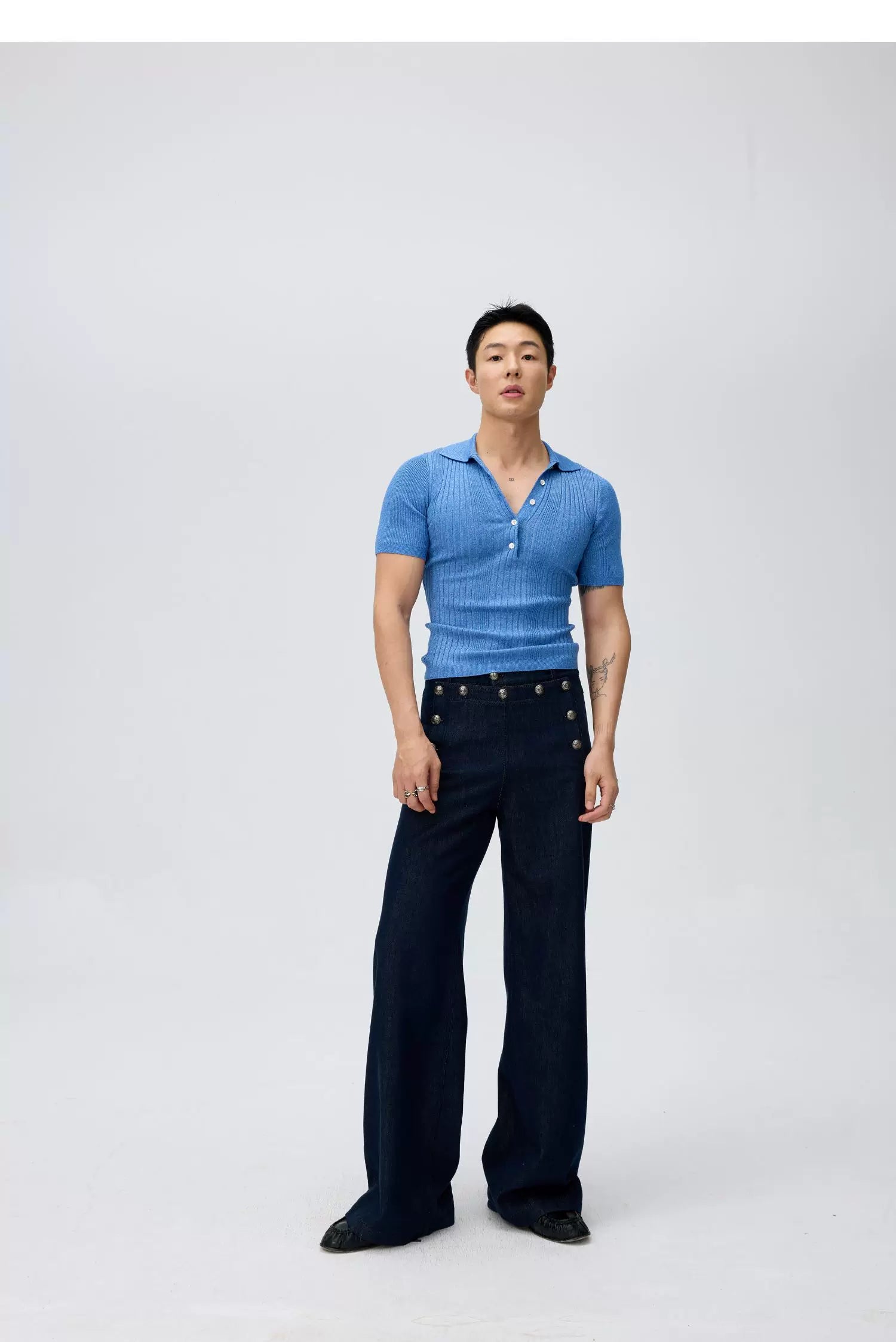 Coastline Rib Knit Polo Tee