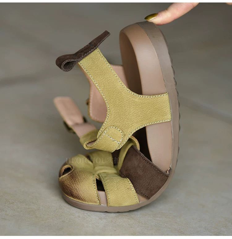 Meadow Vintage T-Strap Leather Sandals