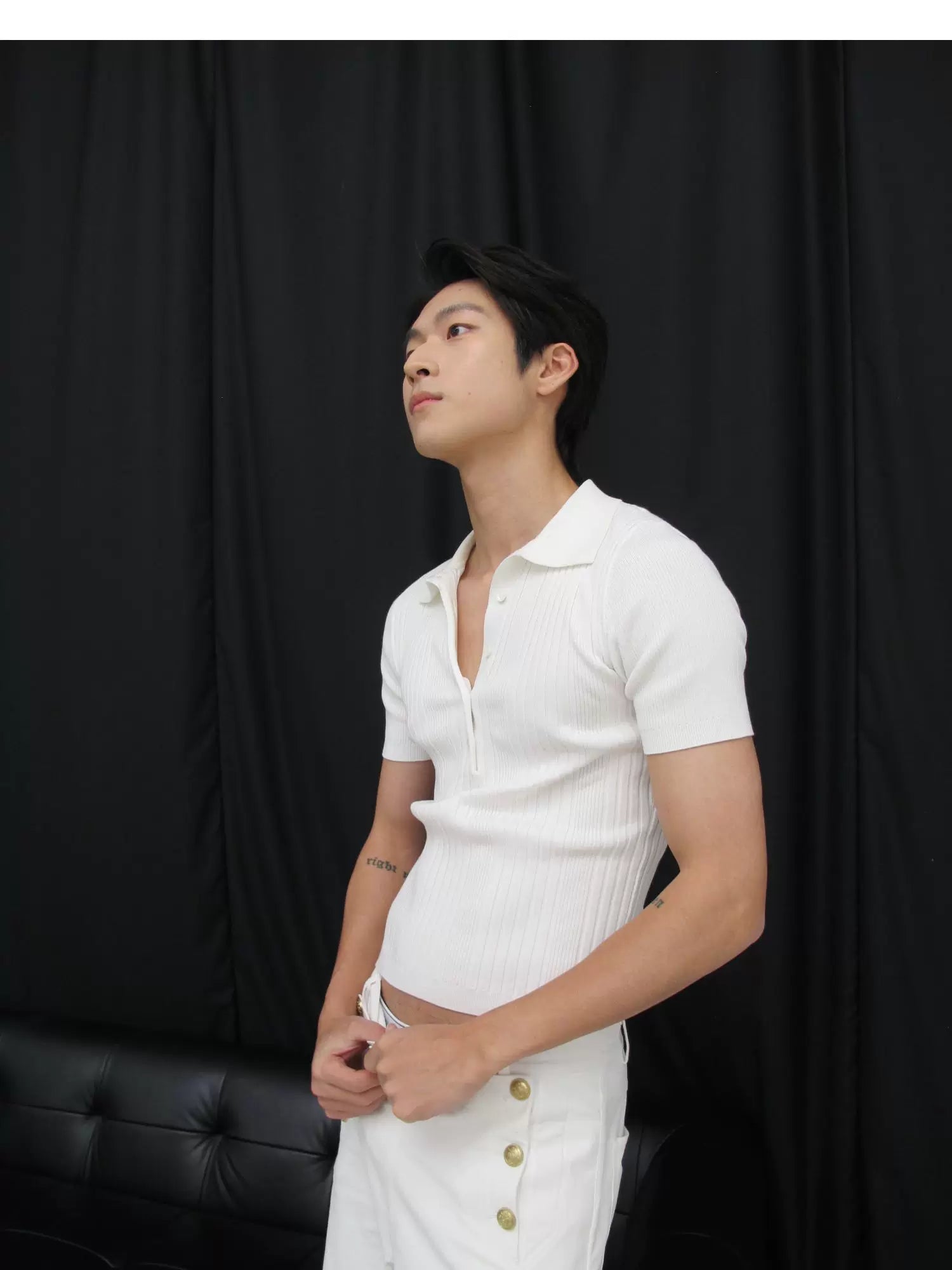 Coastline Rib Knit Polo Tee