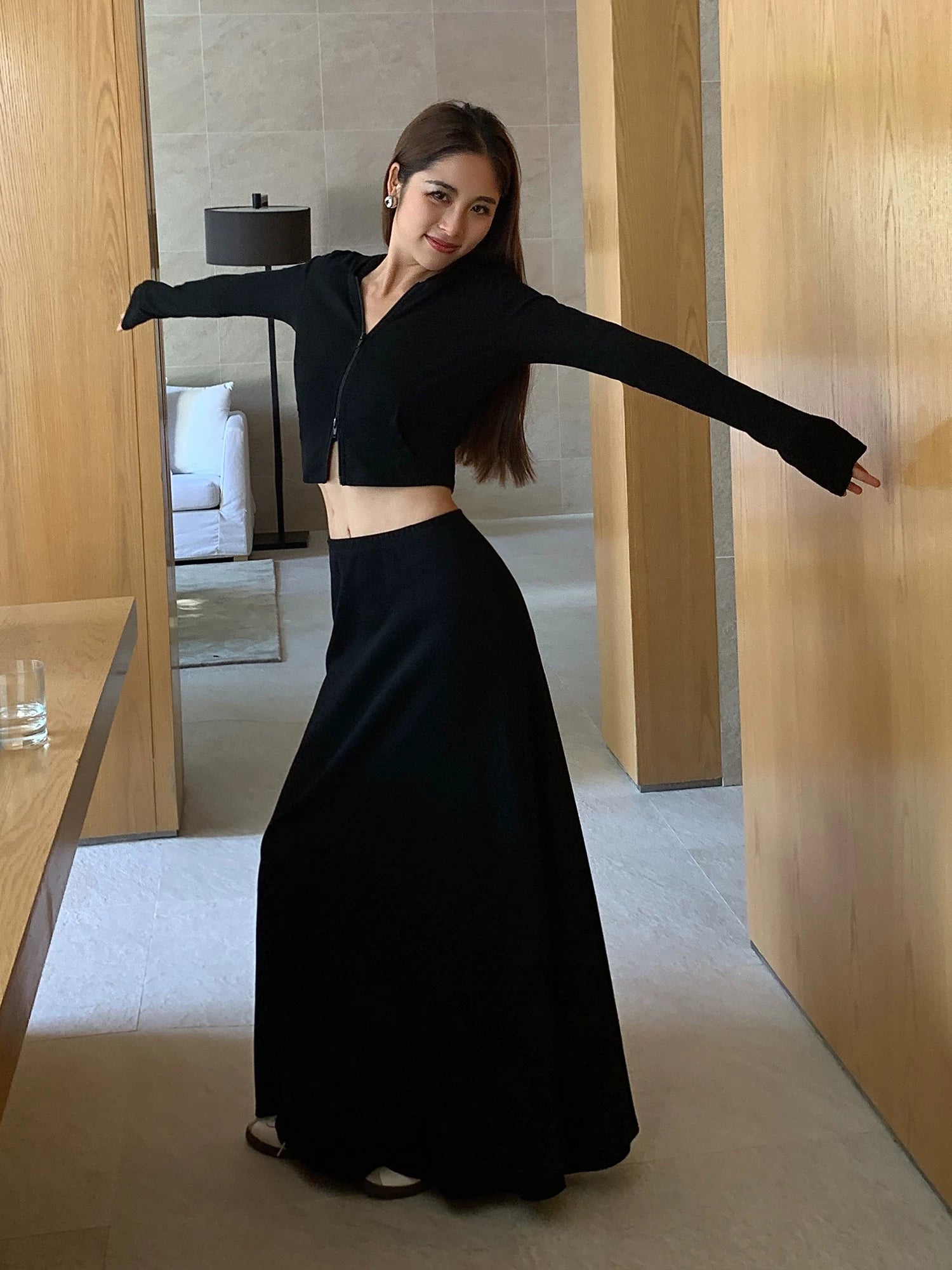 Midnight Ease Jersey Maxi Skirt