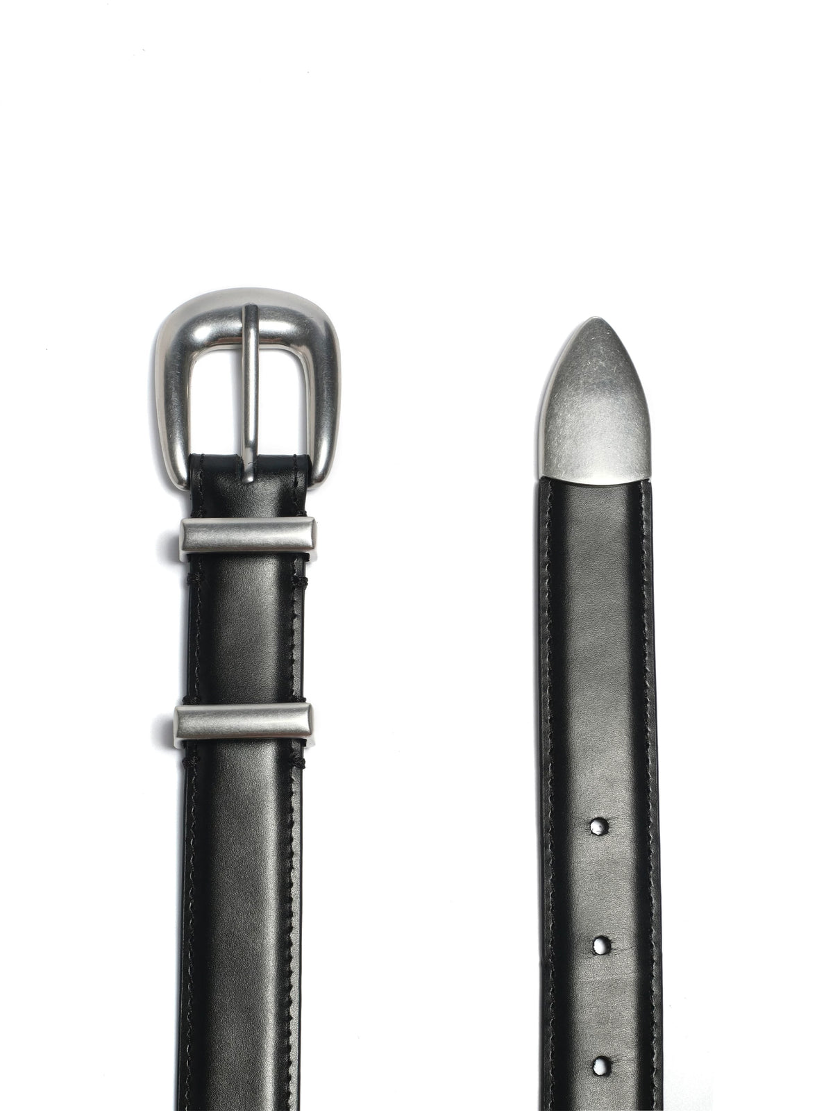 Rook Silver-Buckle Leather Belt