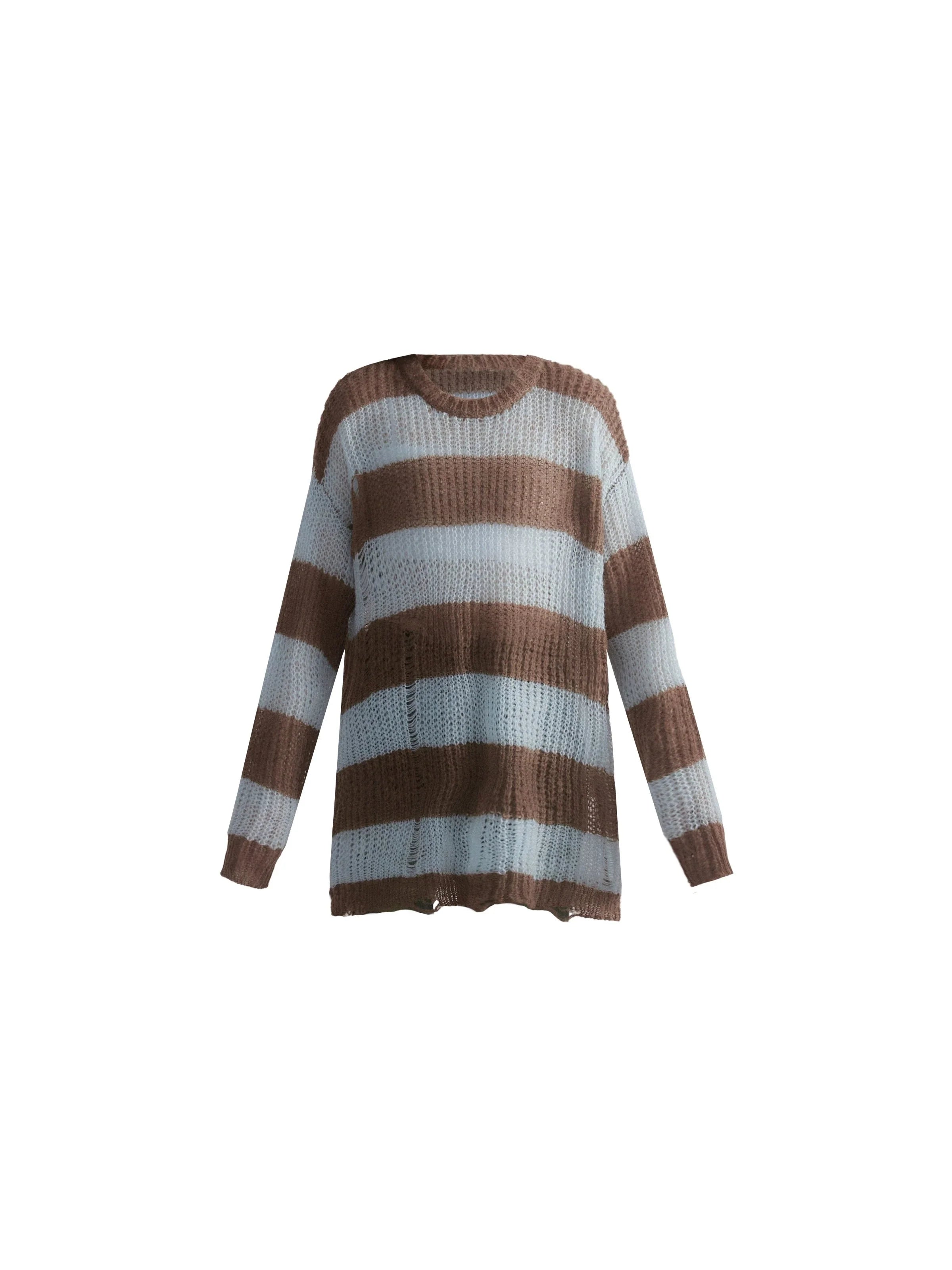 Cozy Stripes Oversized Knit Pullover