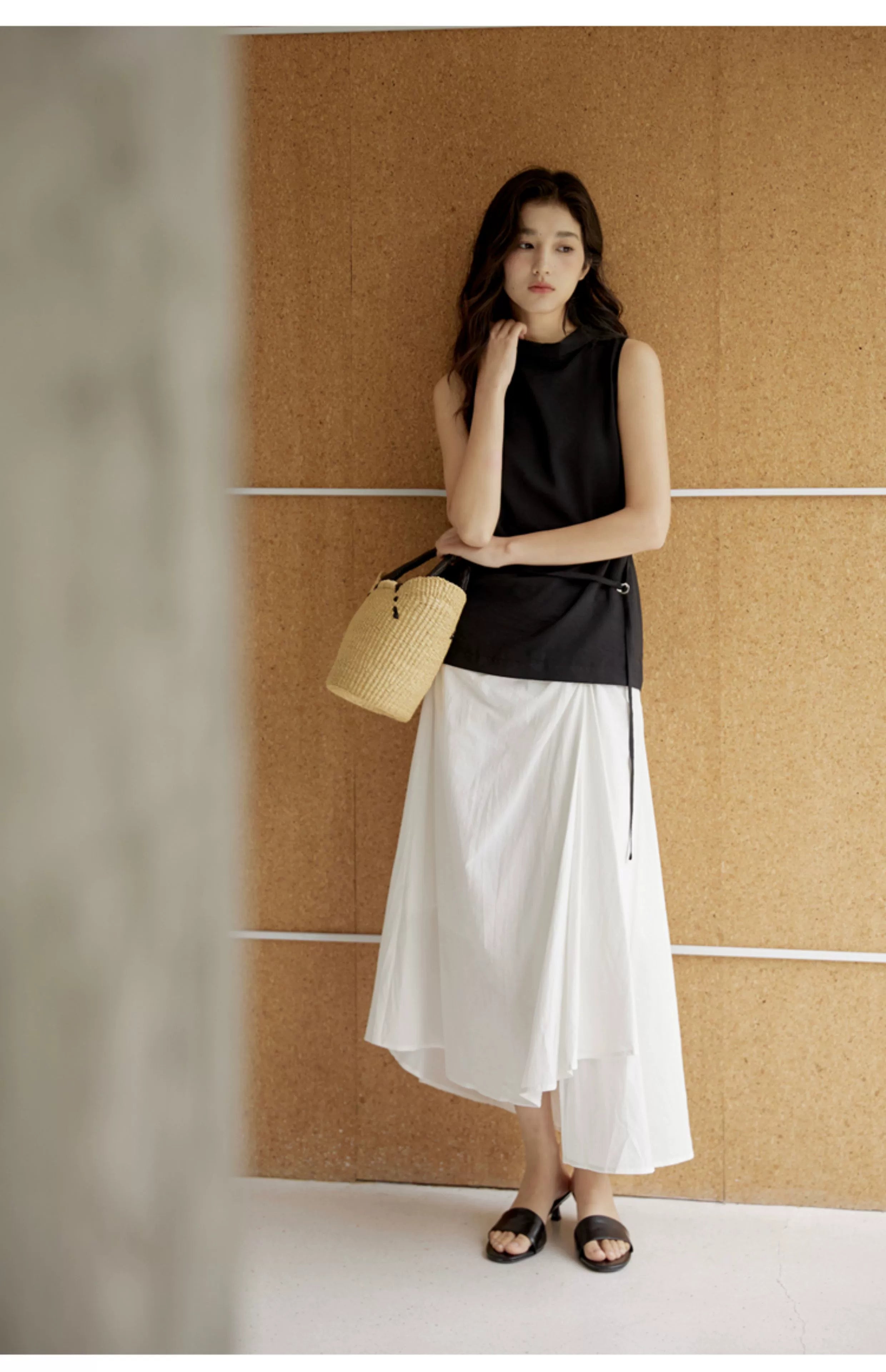 Sleeveless Light Pink Belted Top