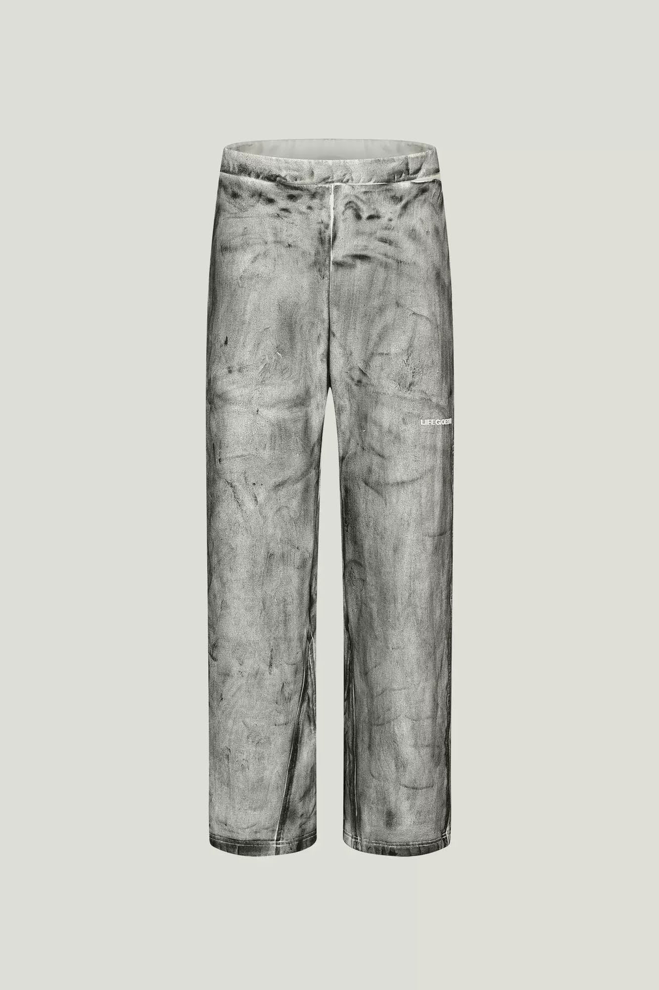 Washed Denim Track Pants