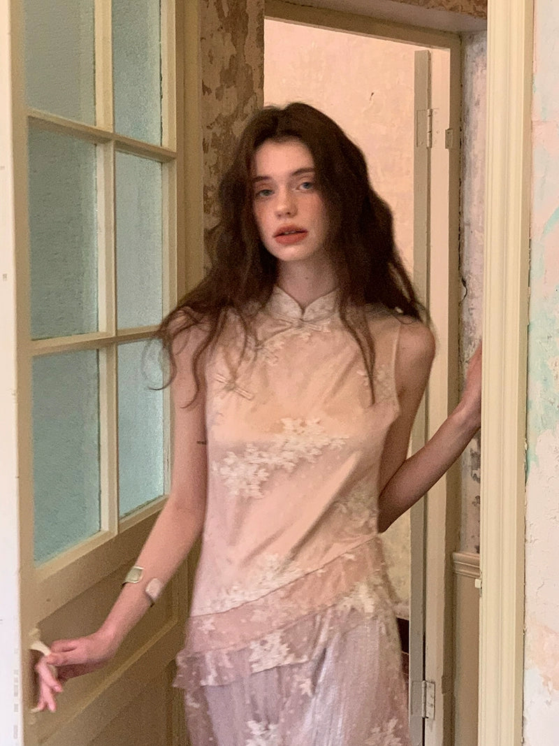 Sheer Embroidered Overlay Dress