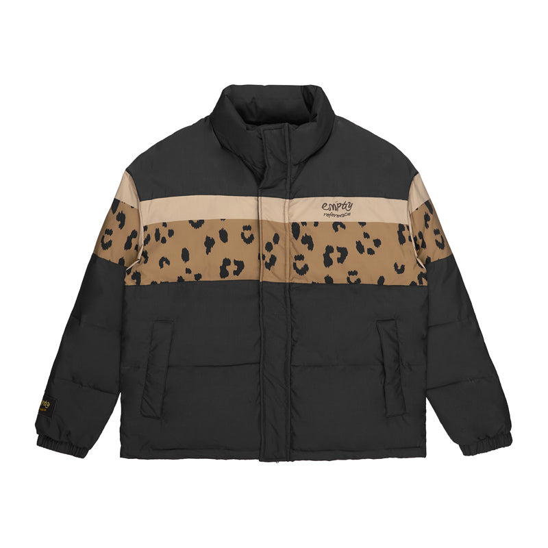 Wild Leopard Print Down Jacket - chiclara