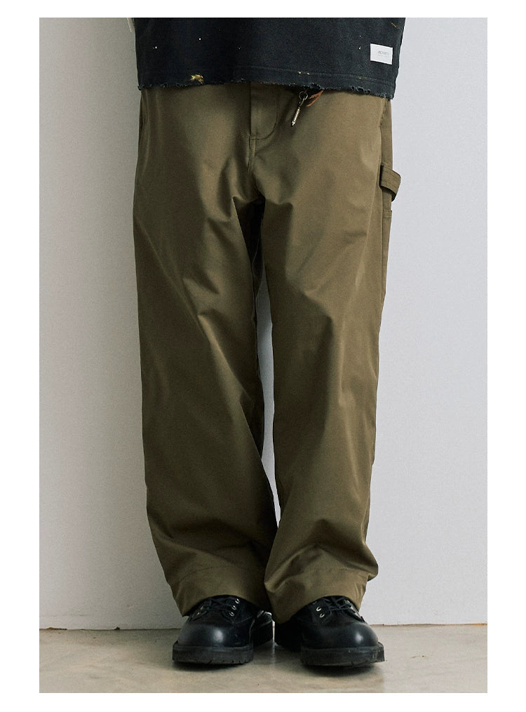 Wide Leg Color Drawstring Pants