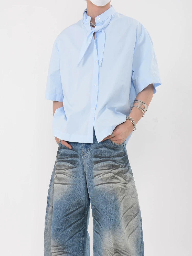 Skyband Knot Collar Shirt