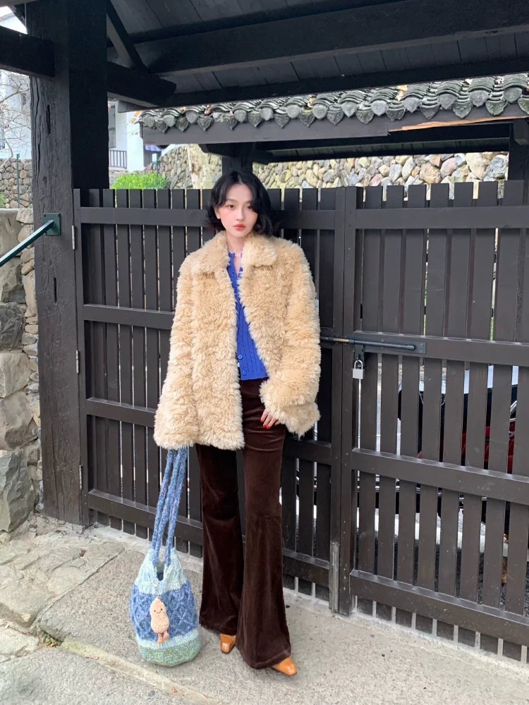 Super Soft Lapel Faux Fur Coat