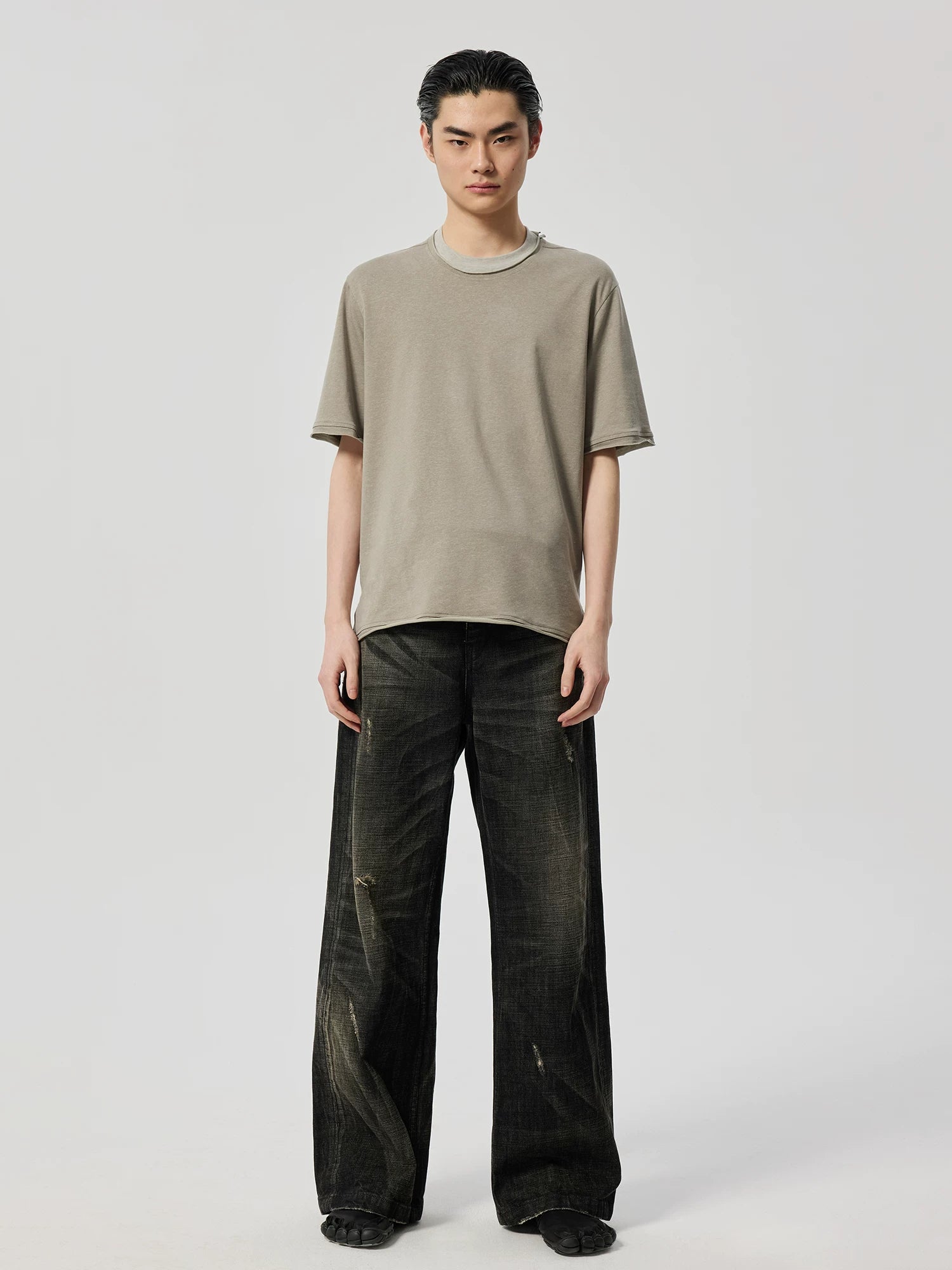 Nightscar Distressed Wide-Leg Jeans