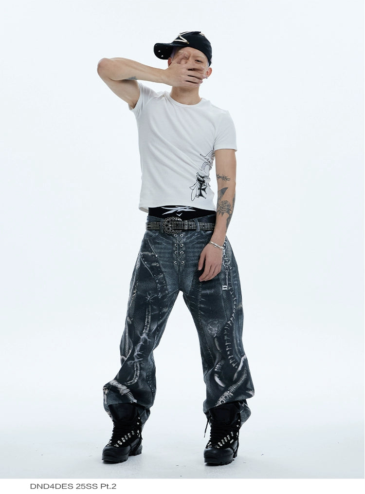 Tattoo Graphic Fitted T-Shirt