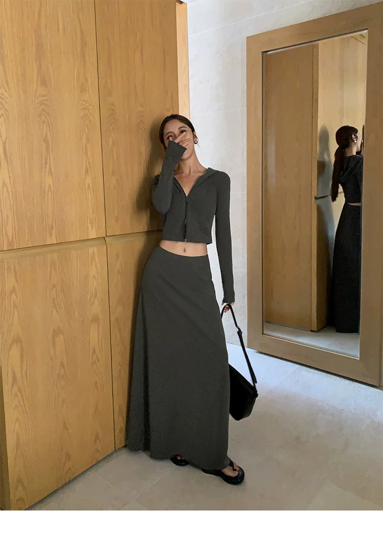 Midnight Ease Jersey Maxi Skirt