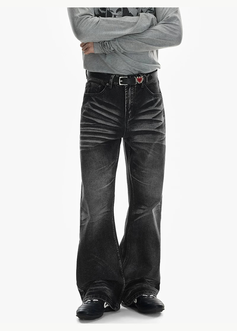 Midnight Crest Faded Flare Jeans