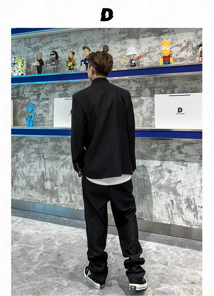 Concrete Gallery Minimalist Jacket and Ankle‑Cut Pants Setup