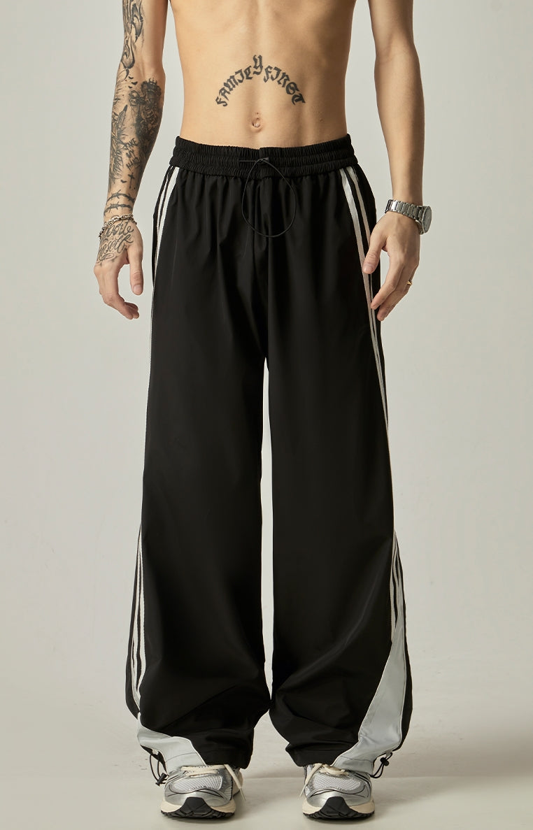 Wide-Leg Triple Stripe Track Pants