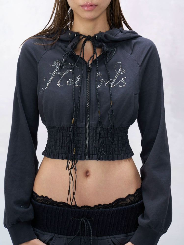 Ember Faux Fur Trim Crop Hoodie