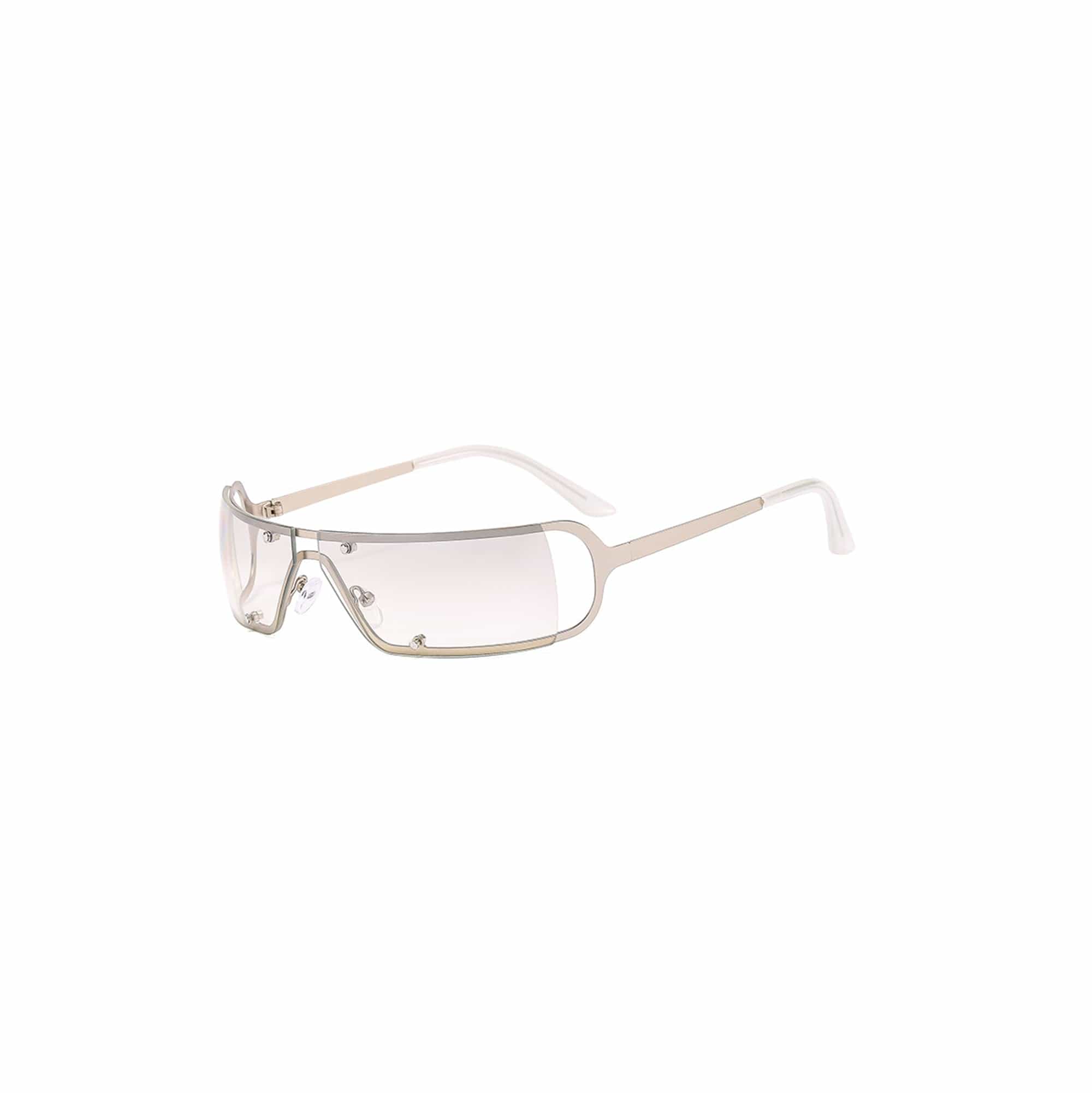 Rivet-Temple Narrow Square Sunglasses - view 4