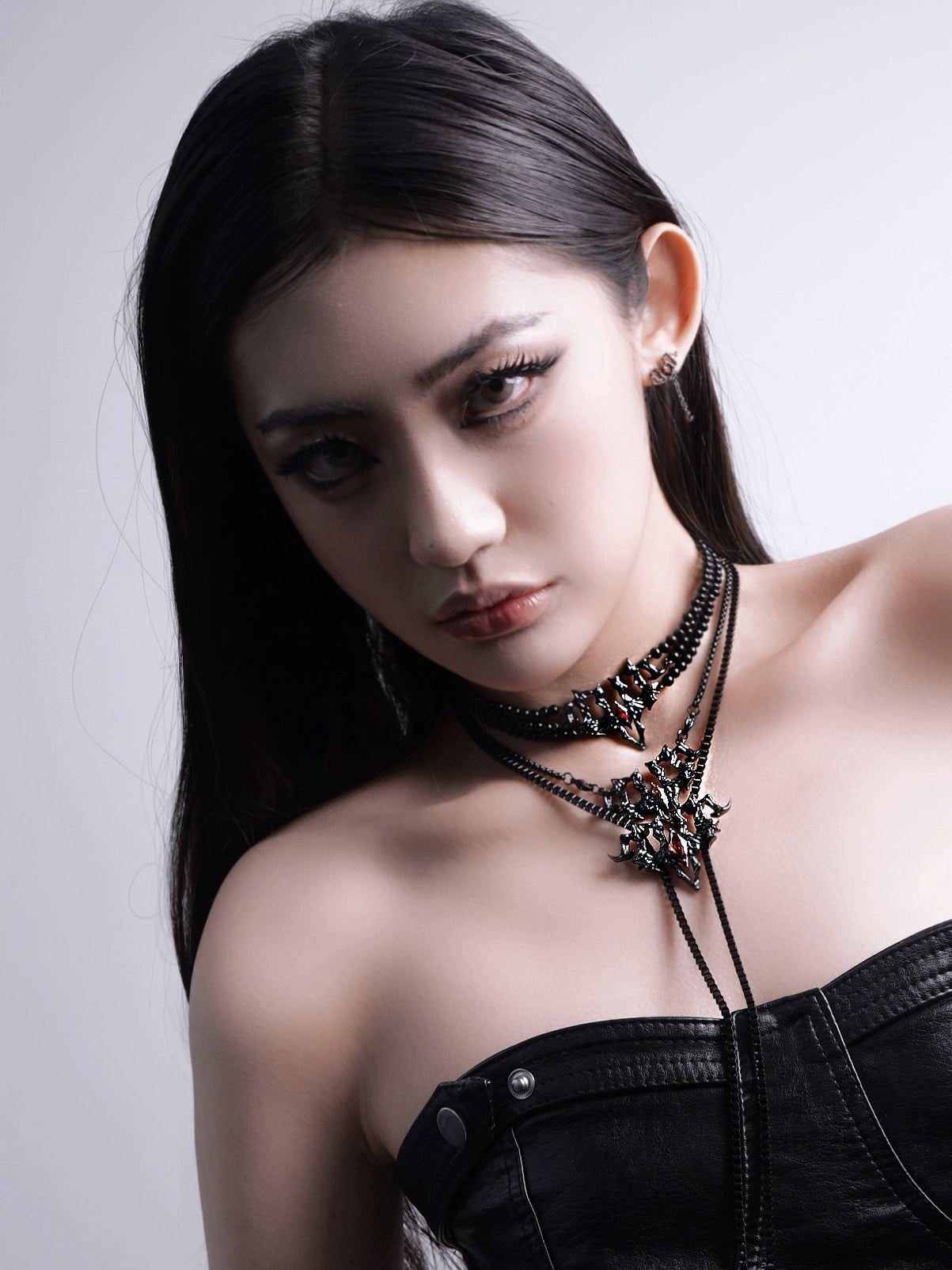 Gothic Black Velvet Choker with Silver Bat Pendant