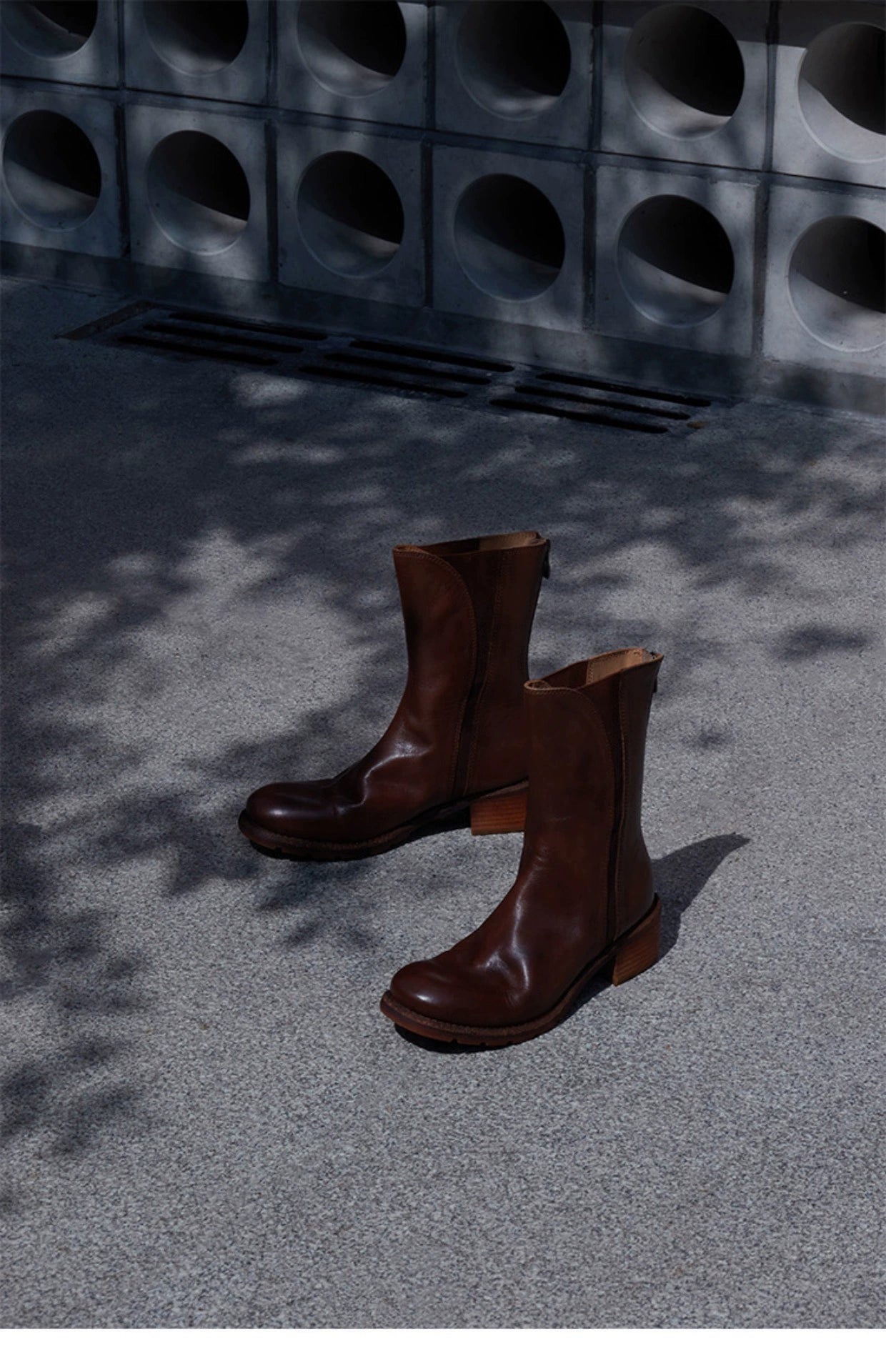 Leather Mid-Calf Boots