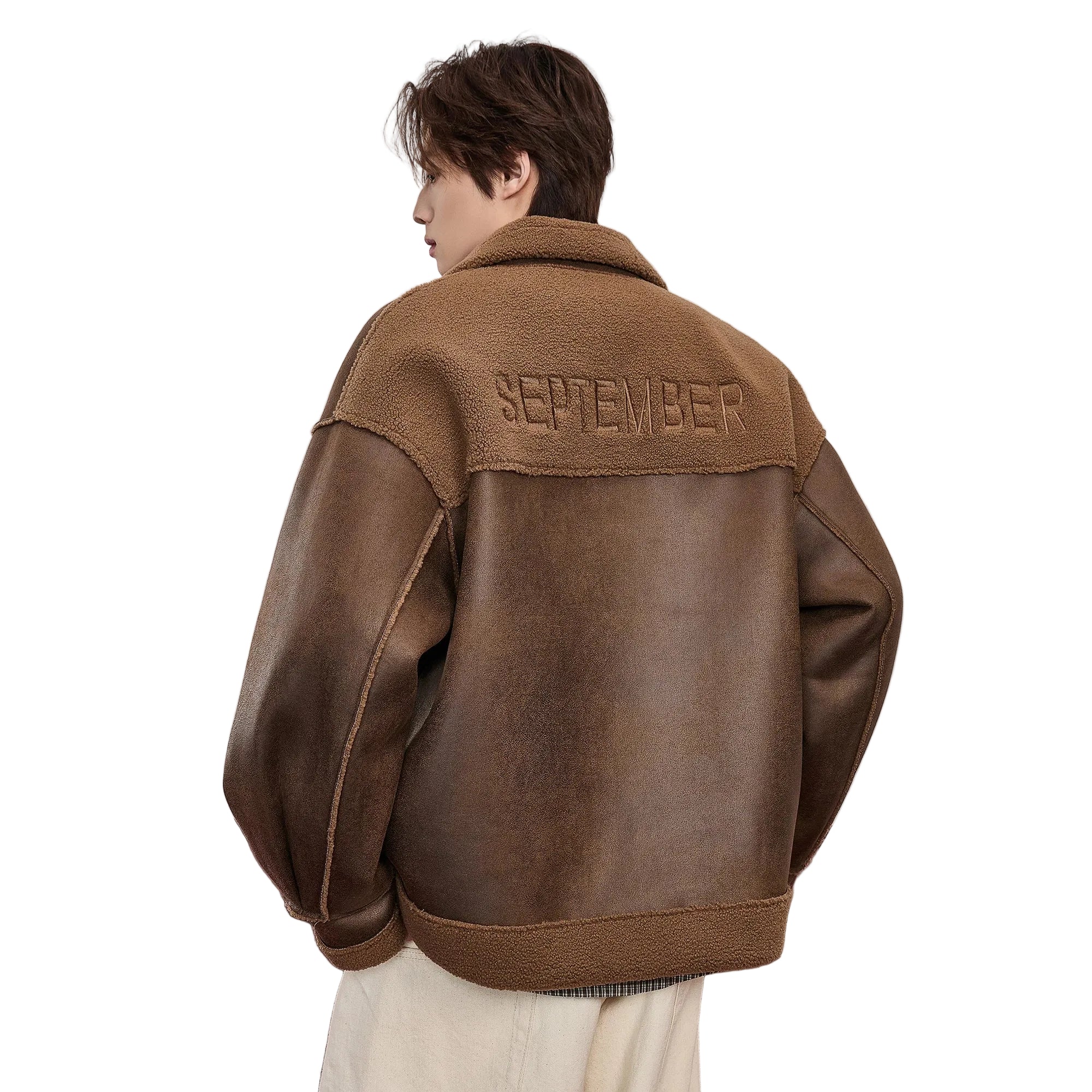 Midnight Aviator Shearling Jacket