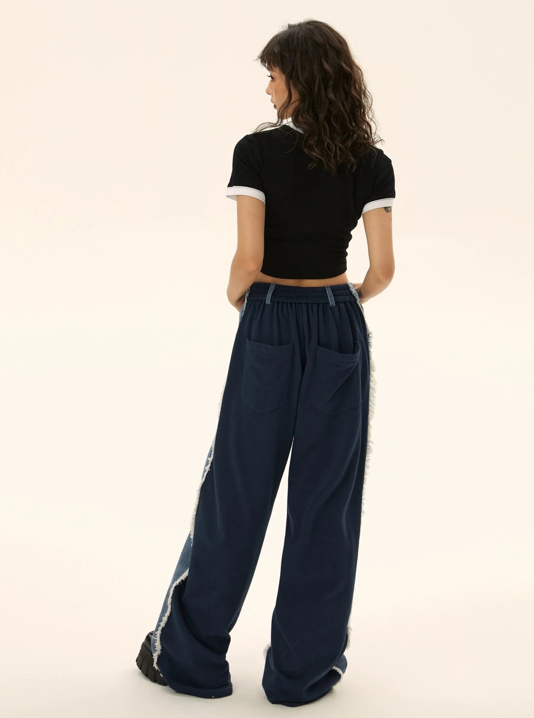 Vintage American Wide-Leg Denim Jeans - chiclara