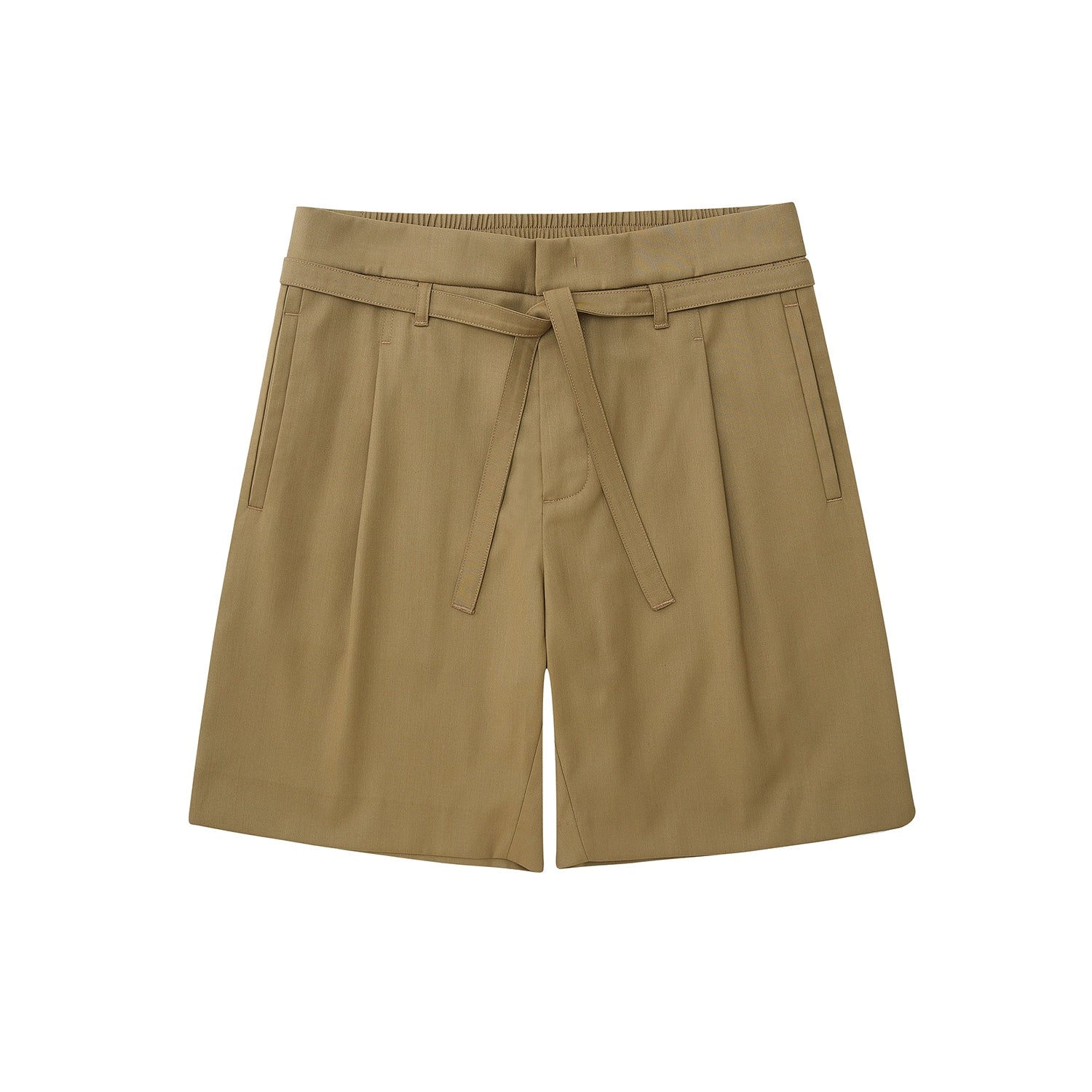 Drawstring Single-Pleat Shorts