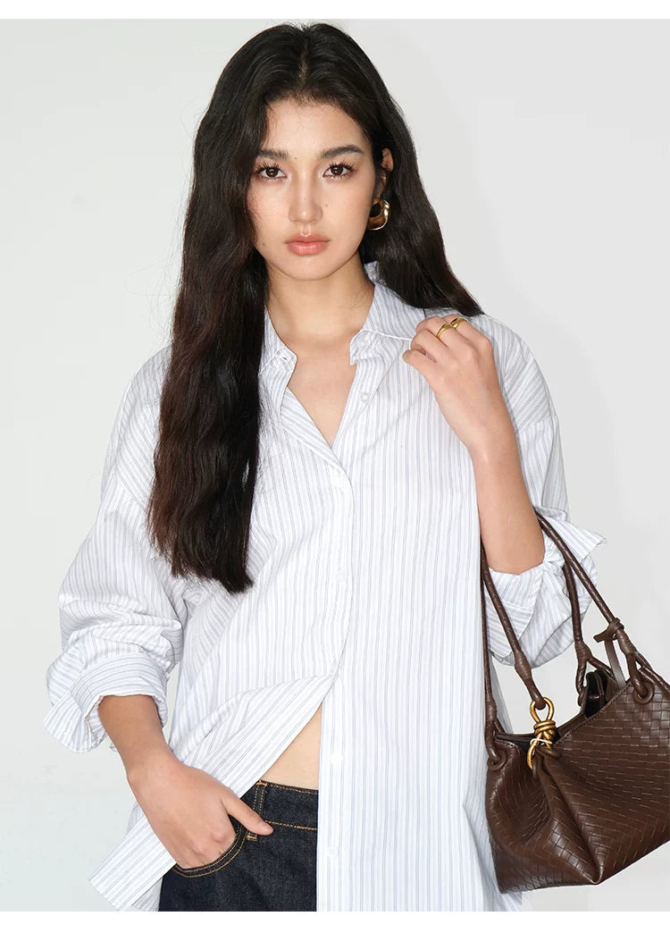 Relaxed Cotton Button Front Shirt