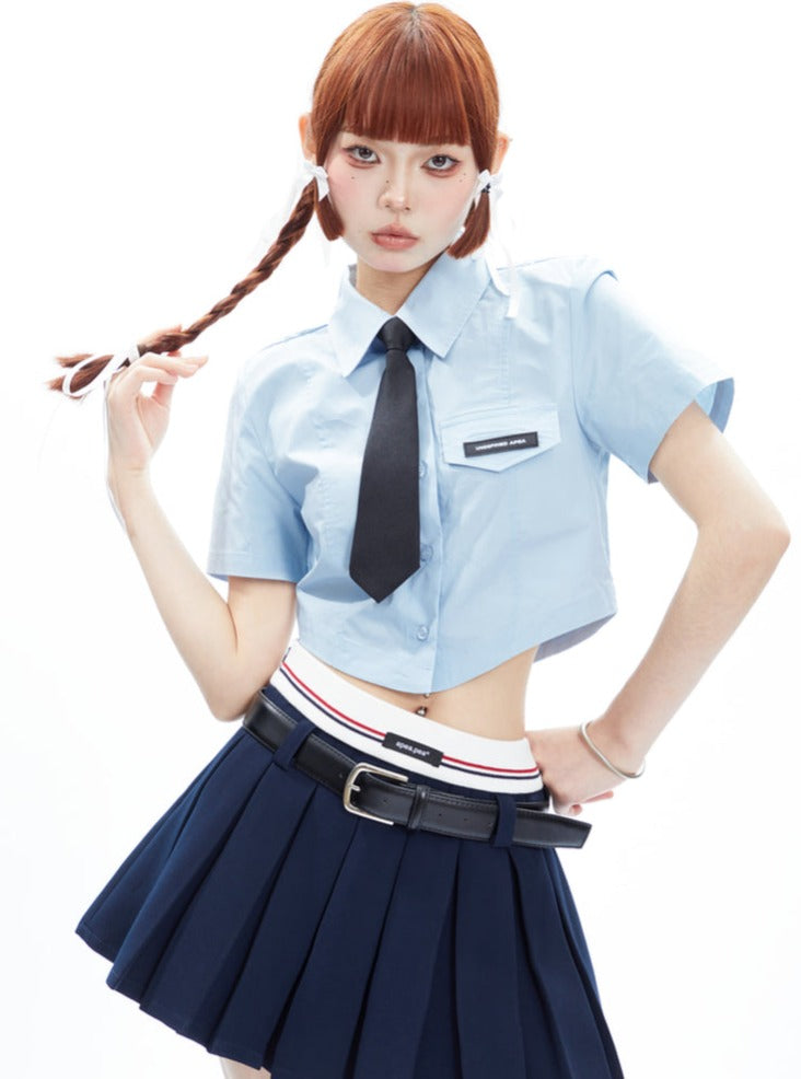 Sky High Crop Uniform Top