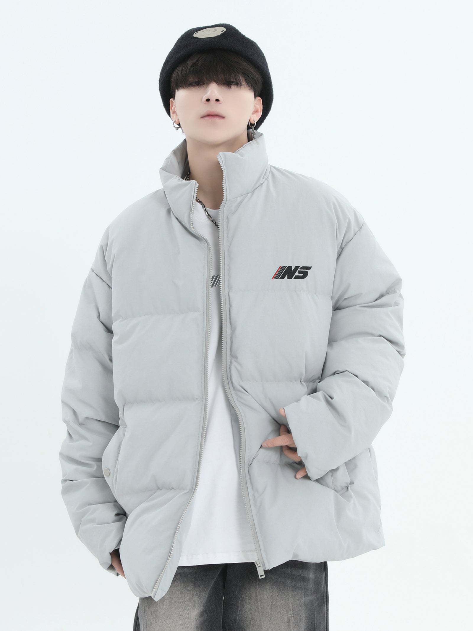 Essential Logo Basic Down Jacket - chiclara