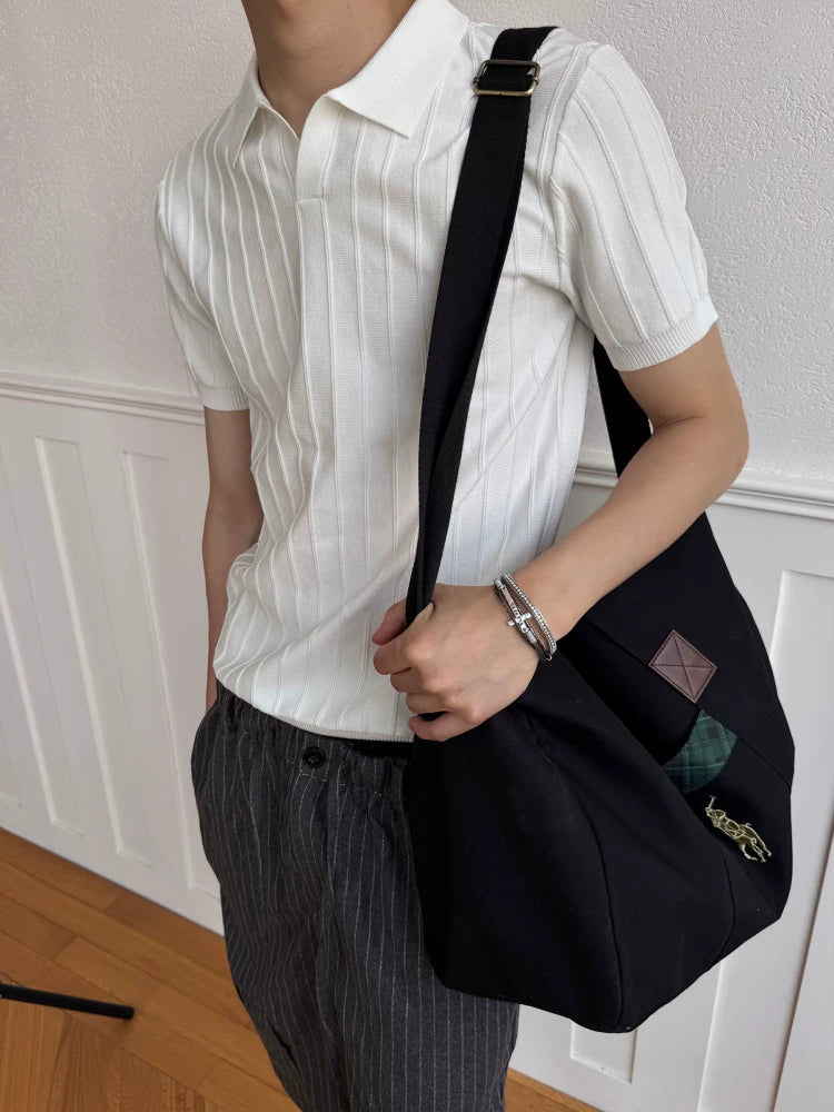 Arden Ribbed Knit Polo Shirt