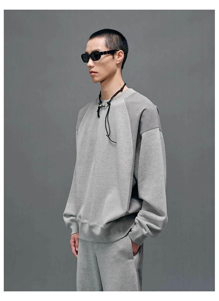 Panel Structural Sweatshirt & Athletic Pants Set