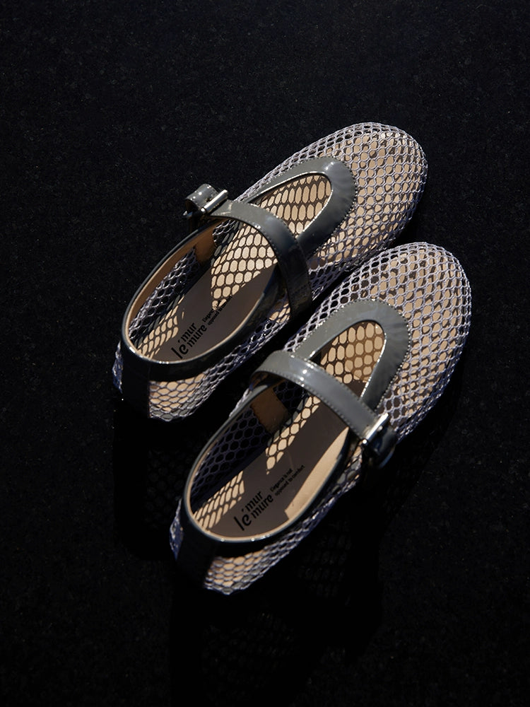 Colorful Mesh Mary Jane Flats