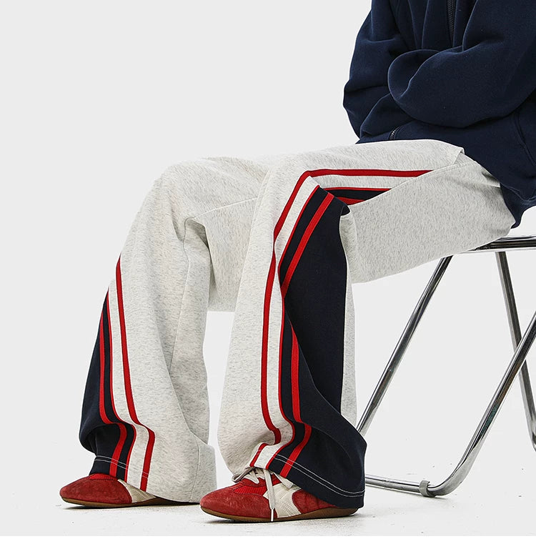 Mint-Stripe Varsity Track Pants