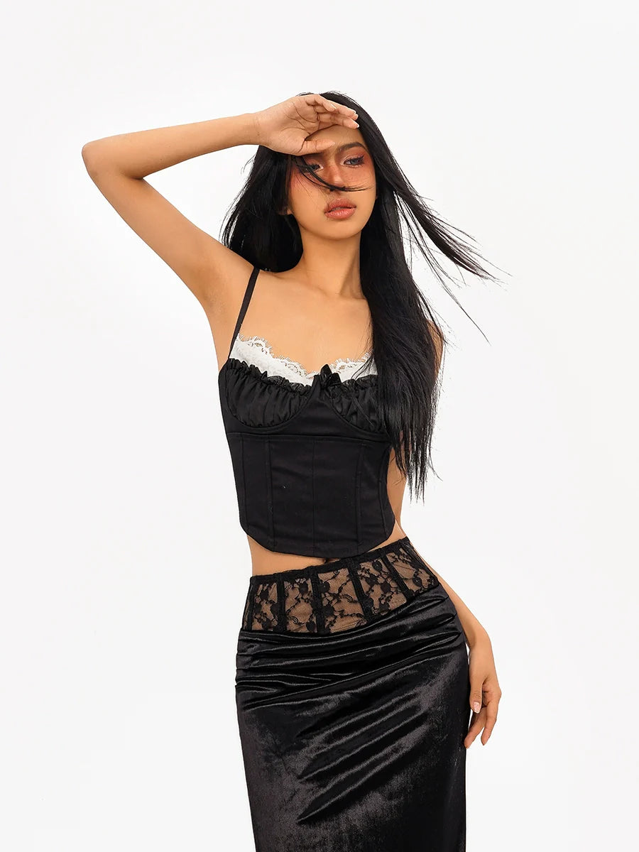 Nico Molly Lace-Trimmed Bustier Top - Black (Women's)